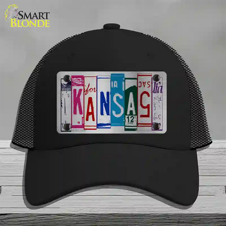 Kansas License Plate Art Novelty License Plate Hat Mesh / Black