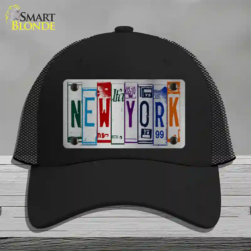 New York License Plate Art Novelty License Plate Hat Mesh / Black