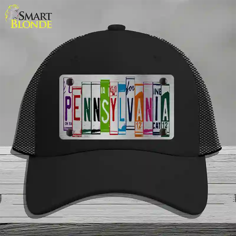 Pennsylvania License Plate Art Novelty License Plate Hat Mesh / Black