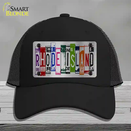 Rhode Island License Plate Art Novelty License Plate Hat Mesh / Black