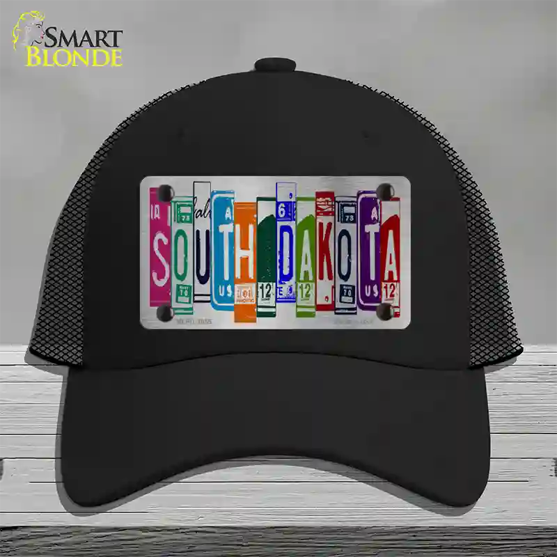 South Dakota License Plate Art Novelty License Plate Hat Mesh / Black