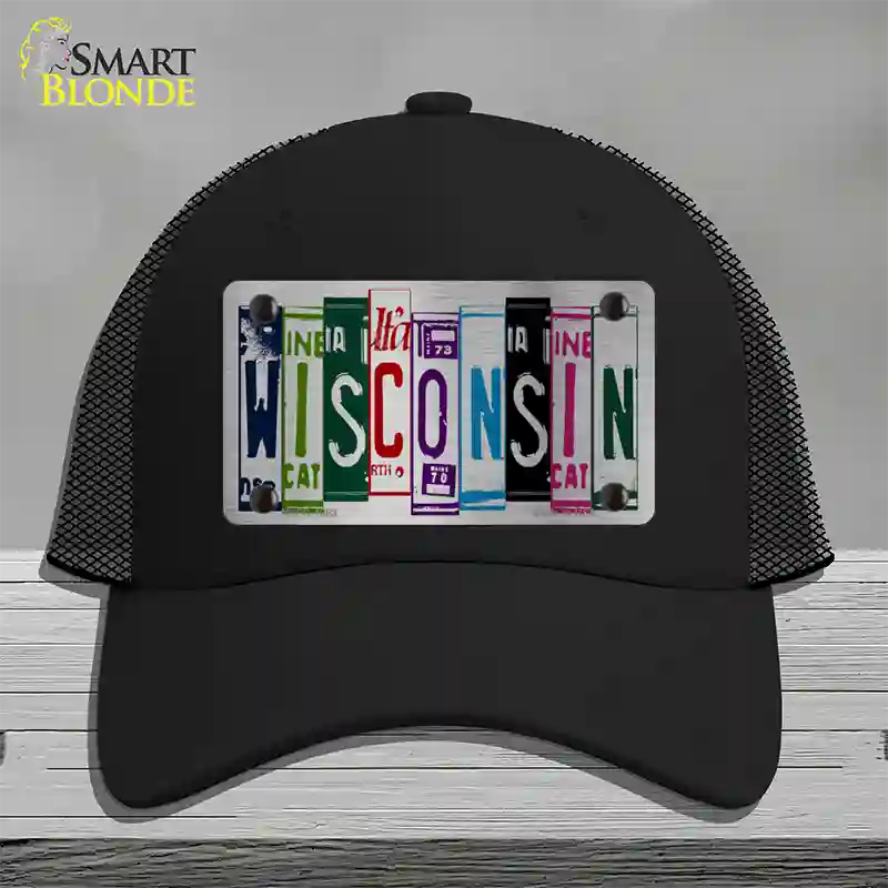 Wisconsin License Plate Art Novelty License Plate Hat Mesh / Black