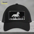 Horse Black Brushed Chrome Novelty License Plate Hat Mesh / Black