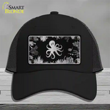 Octopus Black Brushed Chrome Novelty License Plate Hat Mesh / Black