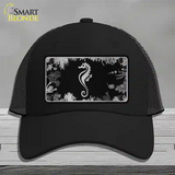 Sea Horse Black Brushed Chrome Novelty License Plate Hat Mesh / Black