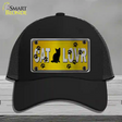 Cat Lover Yellow Brushed Chrome Novelty License Plate Hat Tag Mesh / Black