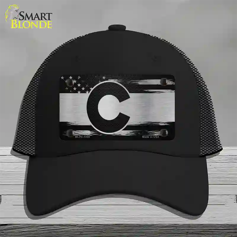 Colorado Carbon Fiber Novelty License Plate Hat Mesh / Black