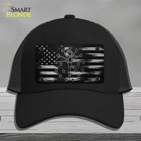 Indiana Carbon Fiber Novelty License Plate Hat Mesh / Black