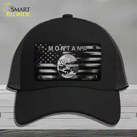 Montana Carbon Fiber Novelty License Plate Hat Mesh / Black