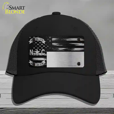 North Carolina Carbon Fiber Novelty License Plate Hat Mesh / Black