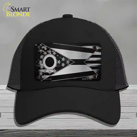 Ohio Carbon Fiber Novelty License Plate Hat Mesh / Black