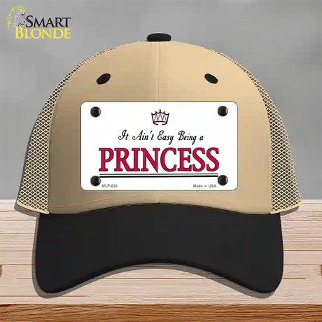 Easy Being A Princess Novelty License Plate Hat Mesh / Khaki|Black