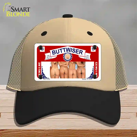 Buttwiser Beer Girls Novelty License Plate Hat Mesh / Khaki|Black