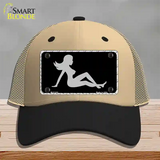 Mud Flap Girl Sillouette Novelty License Plate Hat Mesh / Khaki|Black