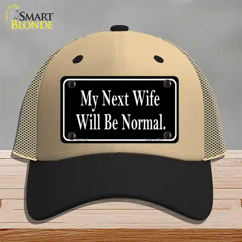 My Next Wife Novelty License Plate Hat Mesh / Khaki|Black