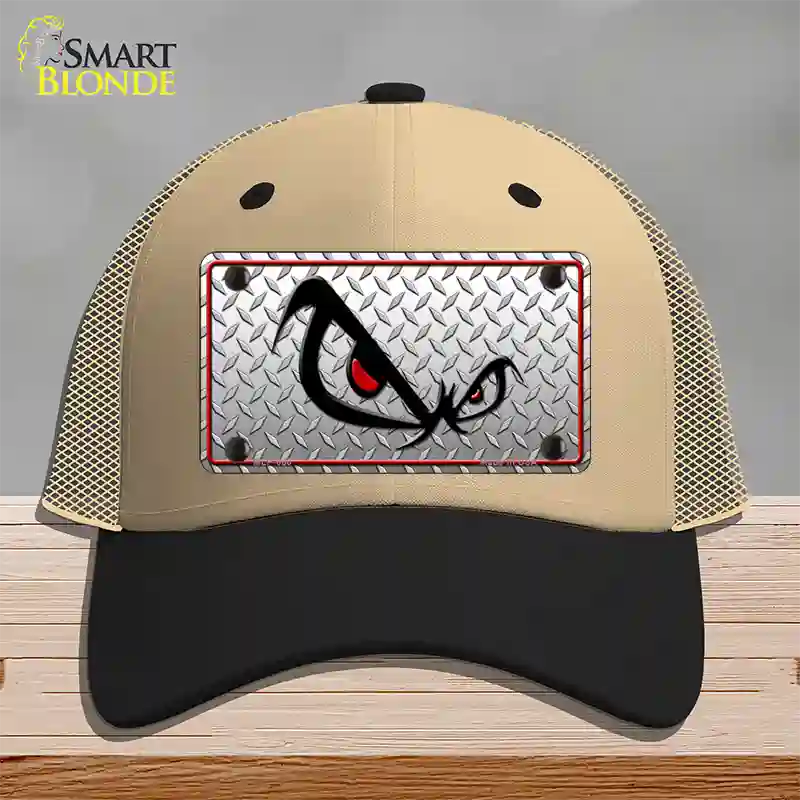 No Fear Eyes Diamond Novelty License Plate Hat Mesh / Khaki|Black