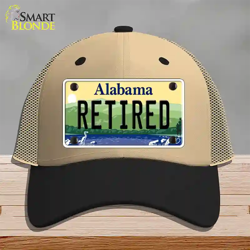 Retired Alabama Novelty License Plate Hat Mesh / Khaki|Black