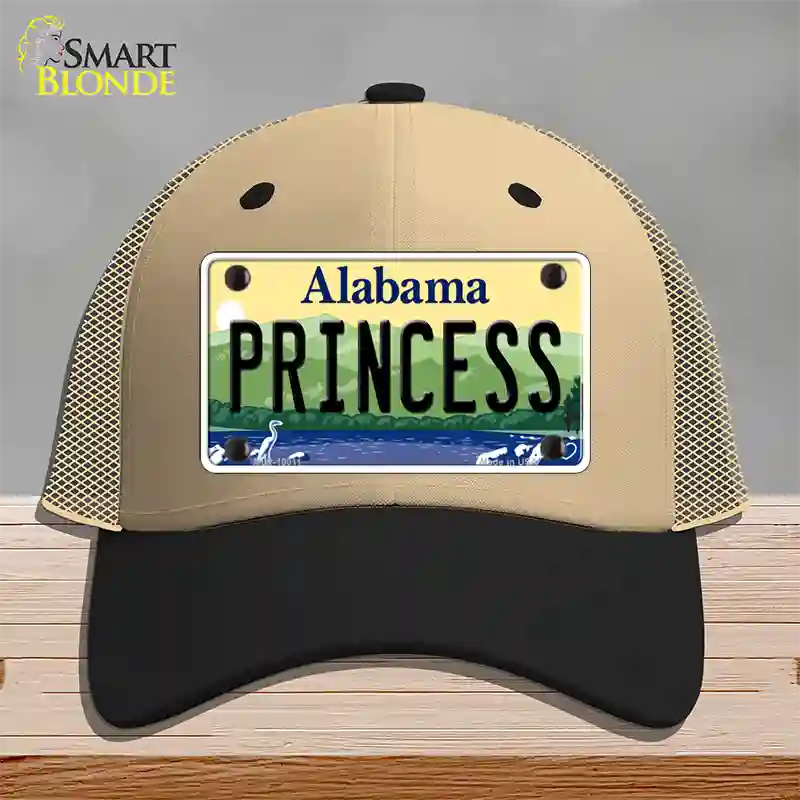 Princess Alabama Novelty License Plate Hat Mesh / Khaki|Black