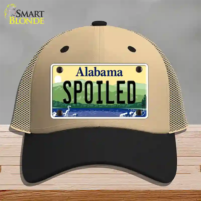 Spoiled Alabama Novelty License Plate Hat Mesh / Khaki|Black