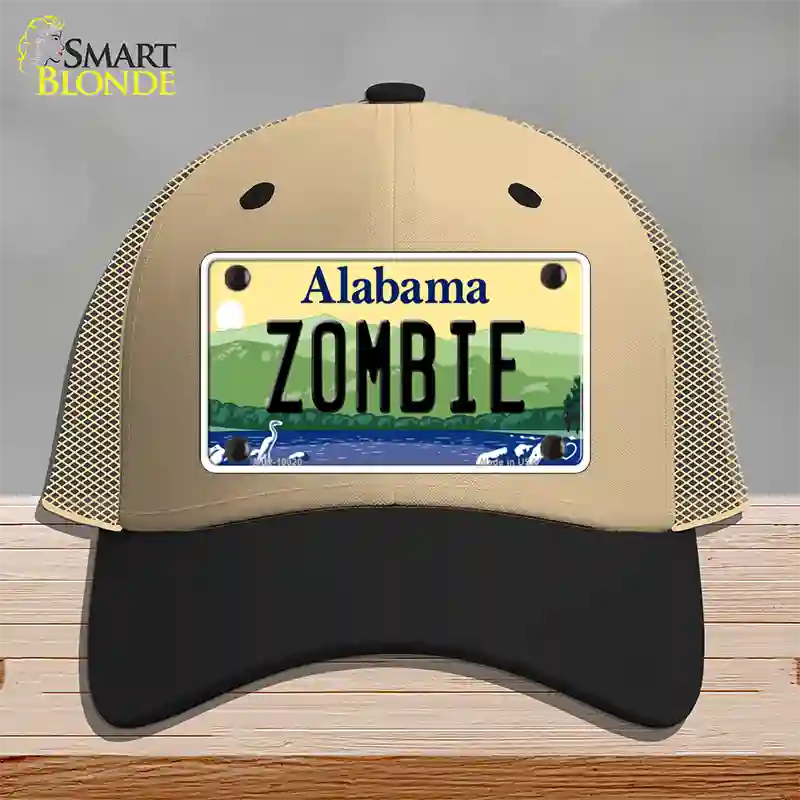 Zombie Alabama Novelty License Plate Hat Mesh / Khaki|Black