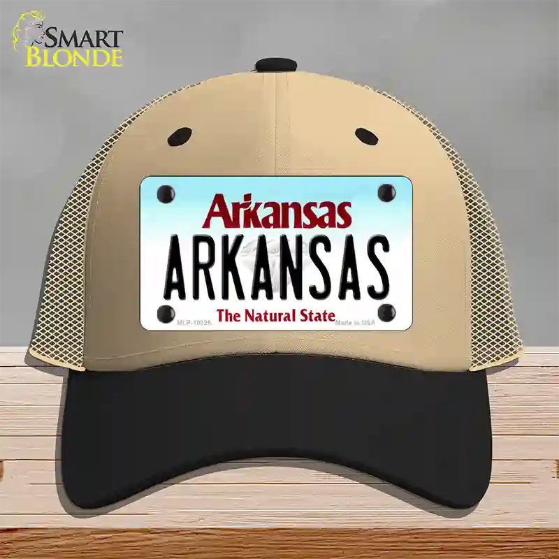 Arkansas Diamond Novelty License Plate Hat Mesh / Khaki|Black