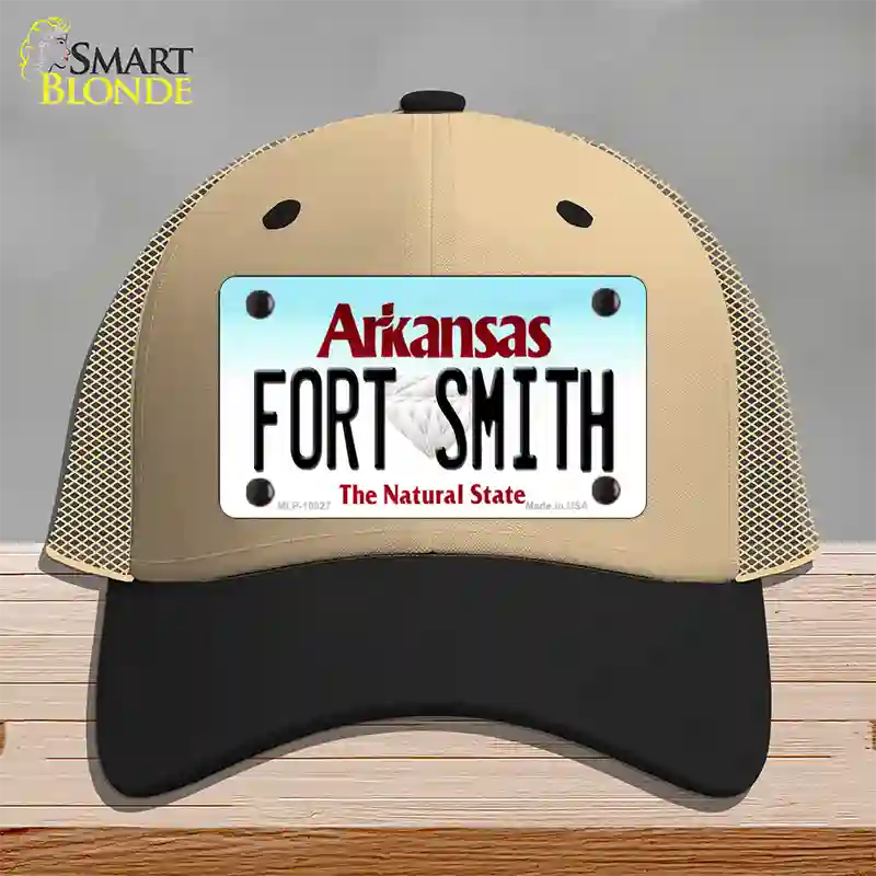 Fort Smith Arkansas Novelty License Plate Hat Mesh / Khaki|Black