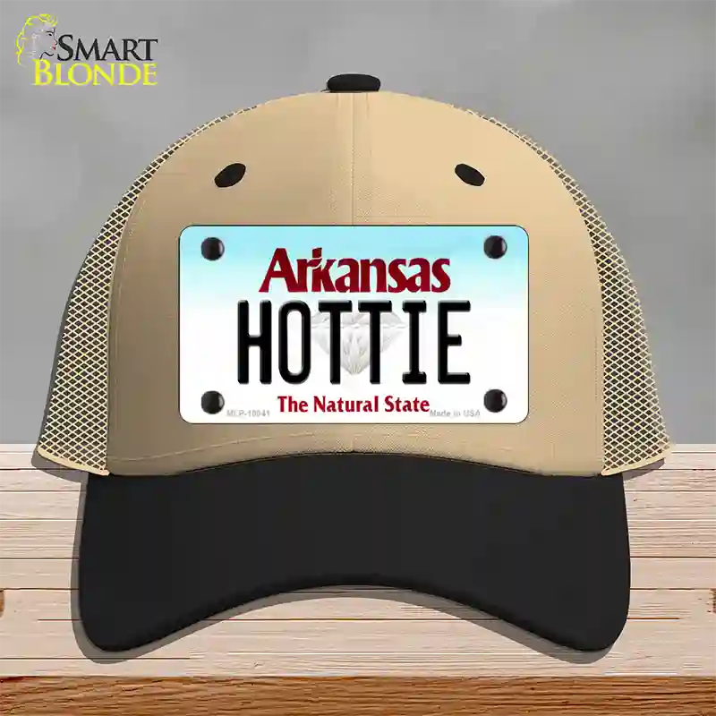 Hottie Arkansas Novelty License Plate Hat Mesh / Khaki|Black