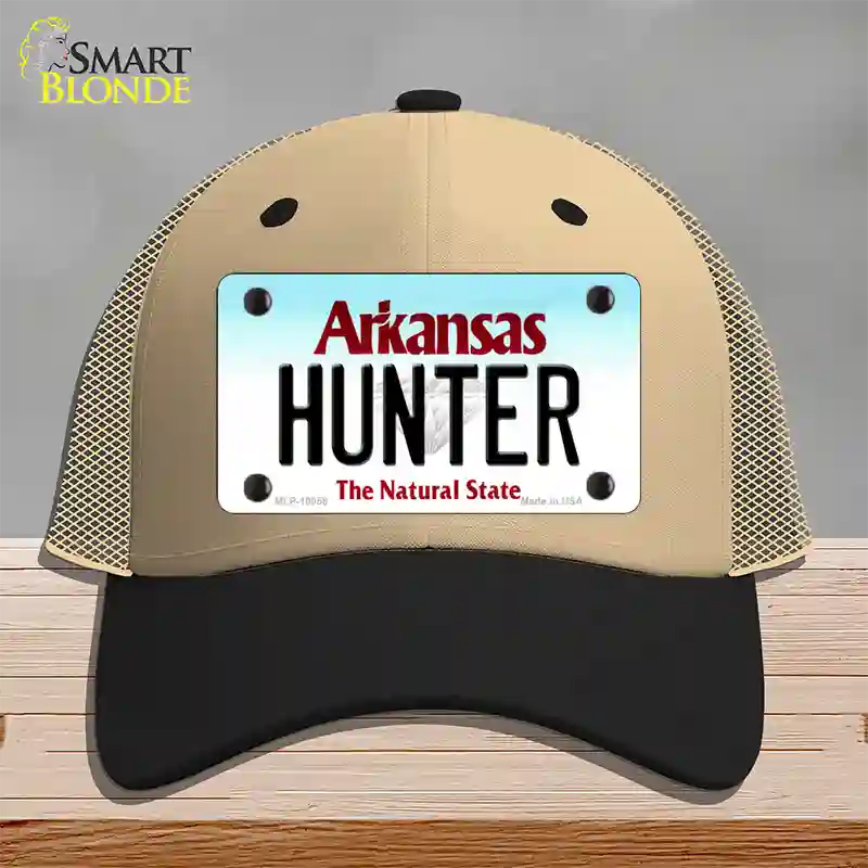 Hunter Arkansas Novelty License Plate Hat Mesh / Khaki|Black