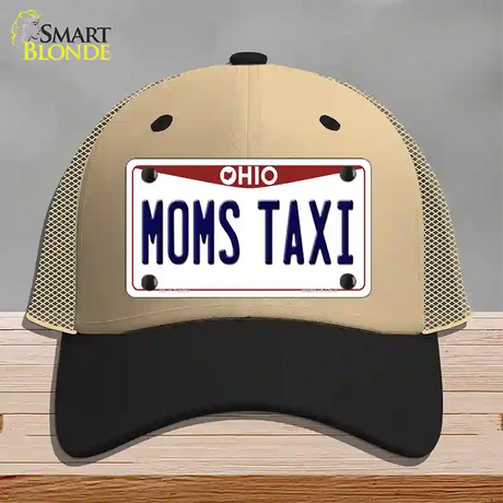 Moms Taxi Ohio Novelty License Plate Hat Mesh / Khaki|Black