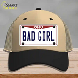 Bad Girl Ohio Novelty License Plate Hat Mesh / Khaki|Black