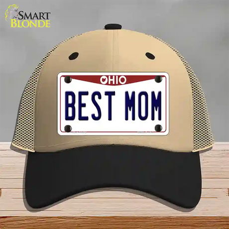 Best Mom Ohio Novelty License Plate Hat Mesh / Khaki|Black