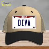 Diva Ohio Novelty License Plate Hat Mesh / Khaki|Black