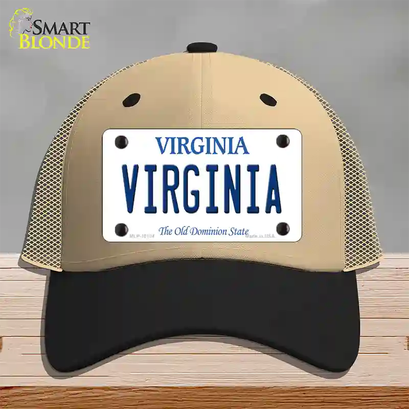 Virginia Old Dominion Novelty License Plate Hat Mesh / Khaki|Black