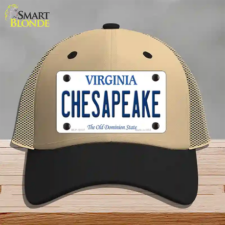 Chesapeake Virginia Novelty License Plate Hat Mesh / Khaki|Black