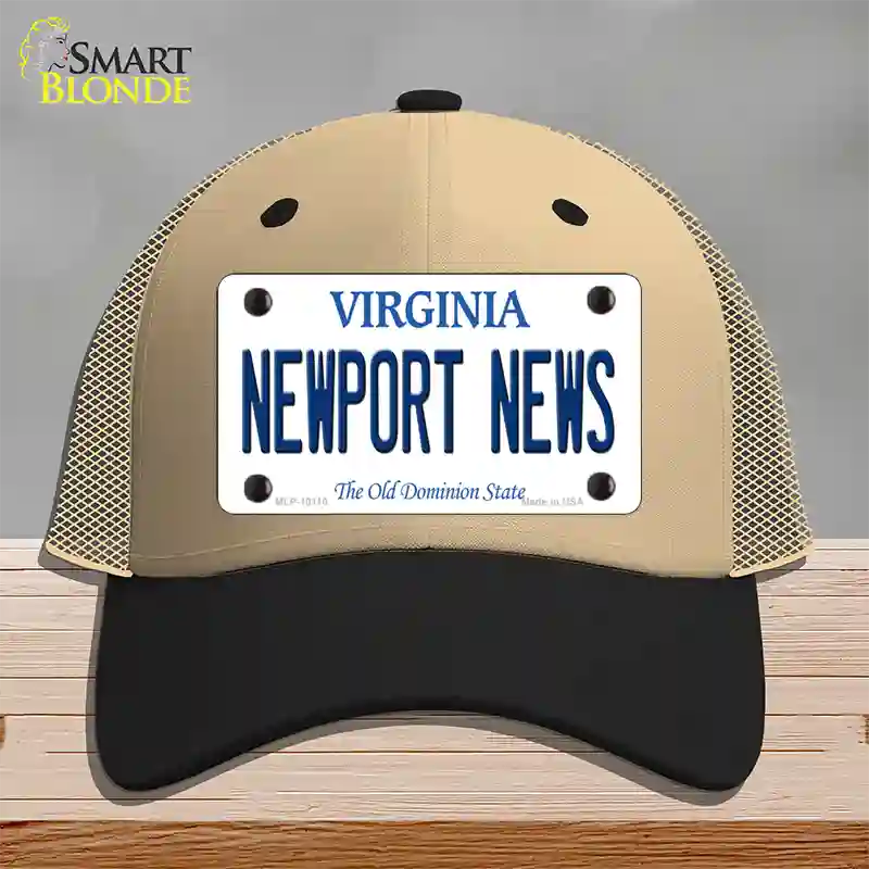 Newport News Virginia Novelty License Plate Hat Mesh / Khaki|Black