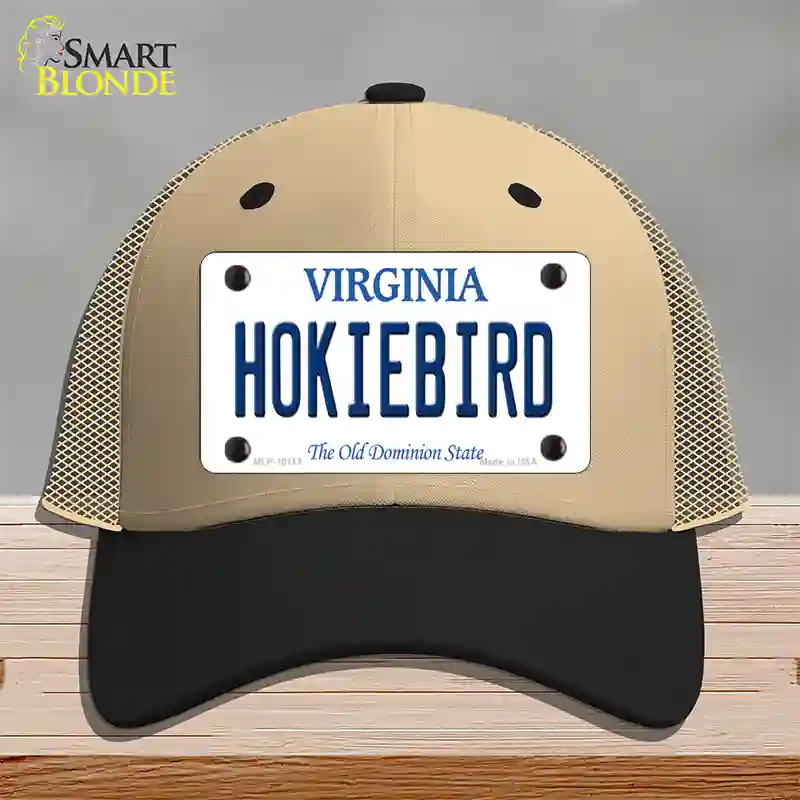 Hokiebird Virginia Novelty License Plate Hat Mesh / Khaki|Black