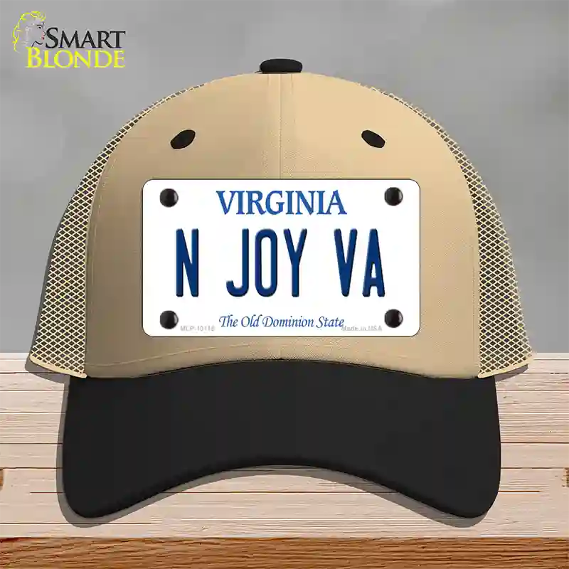 N Joy VA Virginia Novelty License Plate Hat Mesh / Khaki|Black