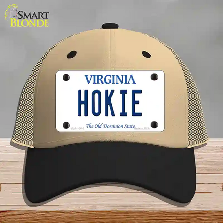 Hokie Virginia Novelty License Plate Hat Mesh / Khaki|Black