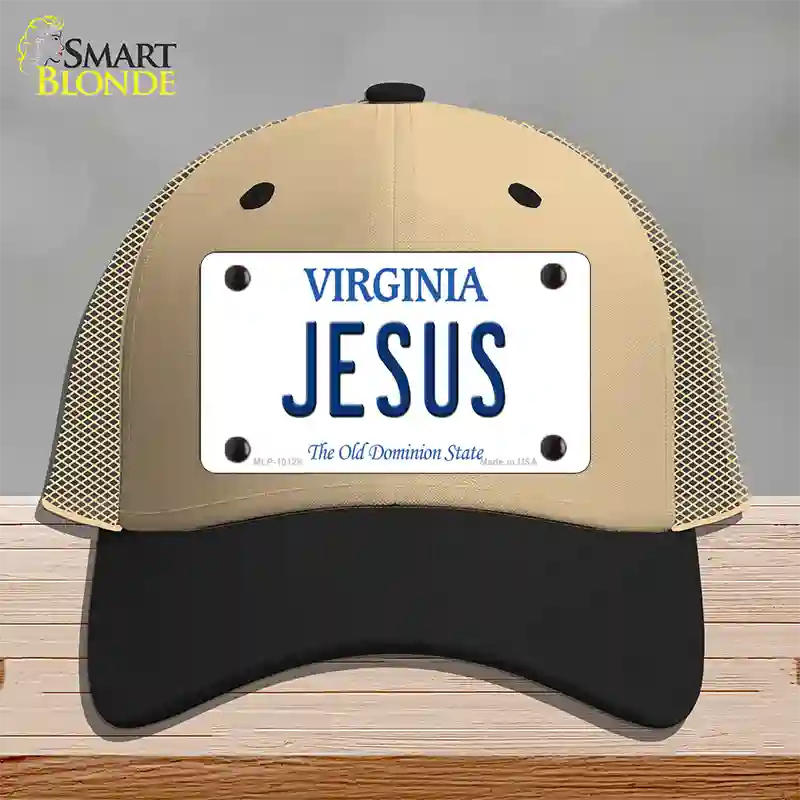 Jesus Virginia Novelty License Plate Hat Mesh / Khaki|Black