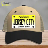 Jersey City New Jersey Novelty License Plate Hat Mesh / Khaki|Black