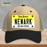 Newark New Jersey Novelty License Plate Hat Mesh / Khaki|Black