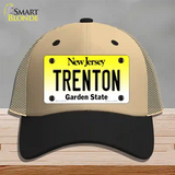 Trenton New Jersey Novelty License Plate Hat Mesh / Khaki|Black