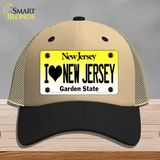 I Love New Jersey Novelty License Plate Hat Mesh / Khaki|Black