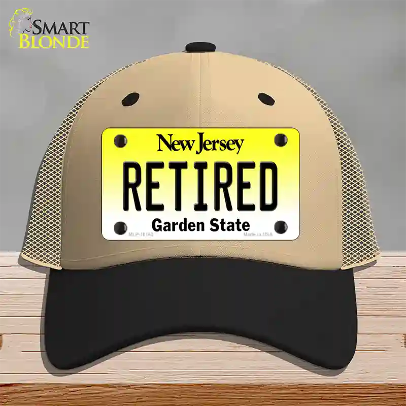 Retired New Jersey Novelty License Plate Hat Mesh / Khaki|Black