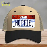 Hottie Utah Novelty License Plate Hat Mesh / Khaki|Black