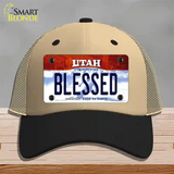 Blessed Utah Novelty License Plate Hat Mesh / Khaki|Black