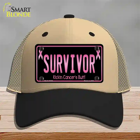 Survivor Novelty License Plate Hat Mesh / Khaki|Black