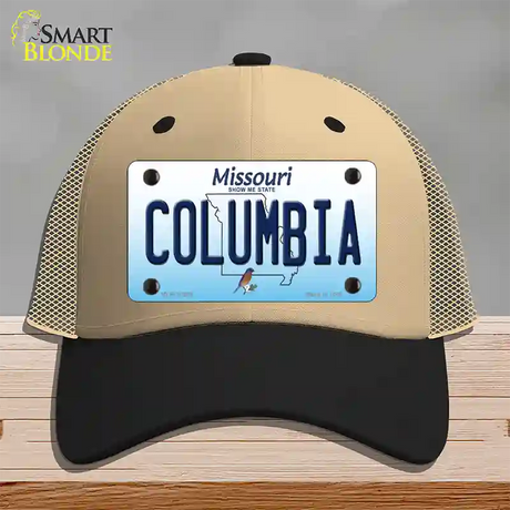 Columbia Missouri Novelty License Plate Hat Mesh / Khaki|Black