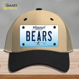 Bears Missouri Novelty License Plate Hat Mesh / Khaki|Black