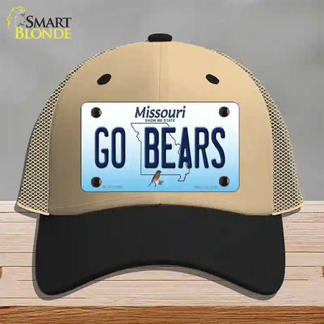 Go Bears Missouri Novelty License Plate Hat Mesh / Khaki|Black